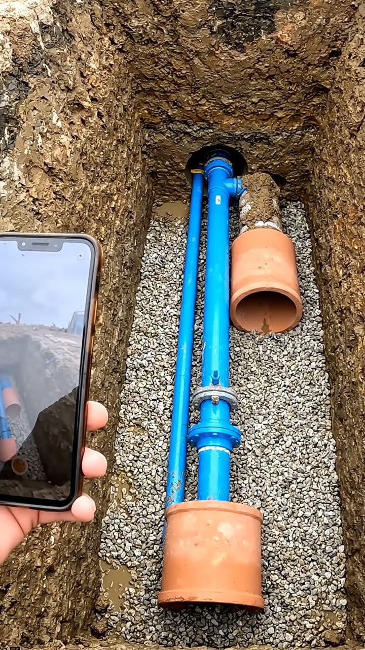 An open service trench with no barriers around the edge
